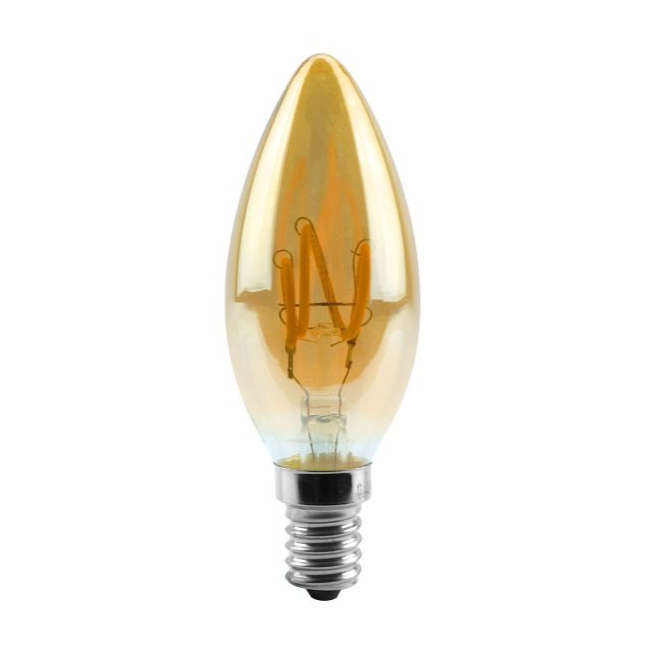 LED Bulb - Amber LED Filament Candle Bulb (Dimmable)