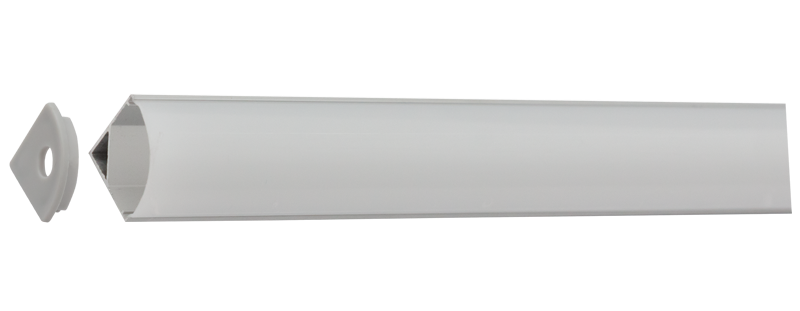 LED Extrusion with Frosted Cover - Corner A13 Profile Complete (3m)
