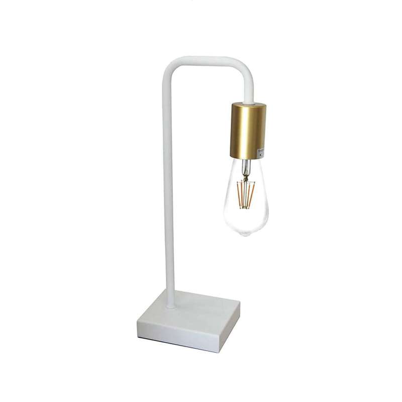 Amelia White & Satin Gold Table Lamp - Modern Aesthetic