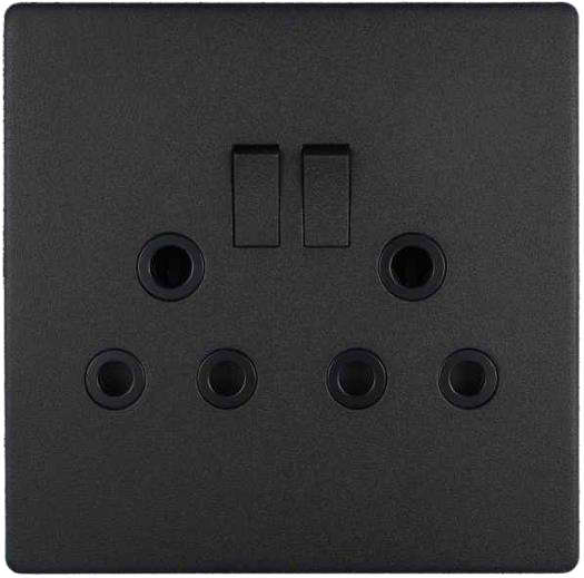 Black Double 16A Wall Socket