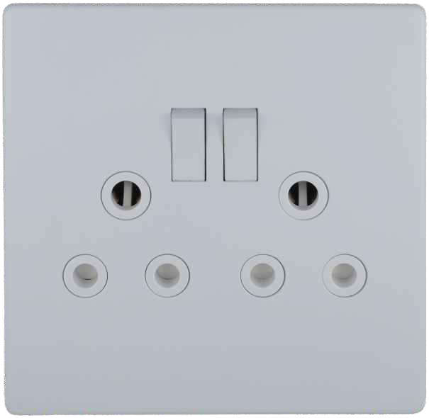 White Double 16A Wall Socket