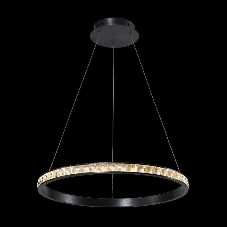 LED Crystal Ring Pendant Light