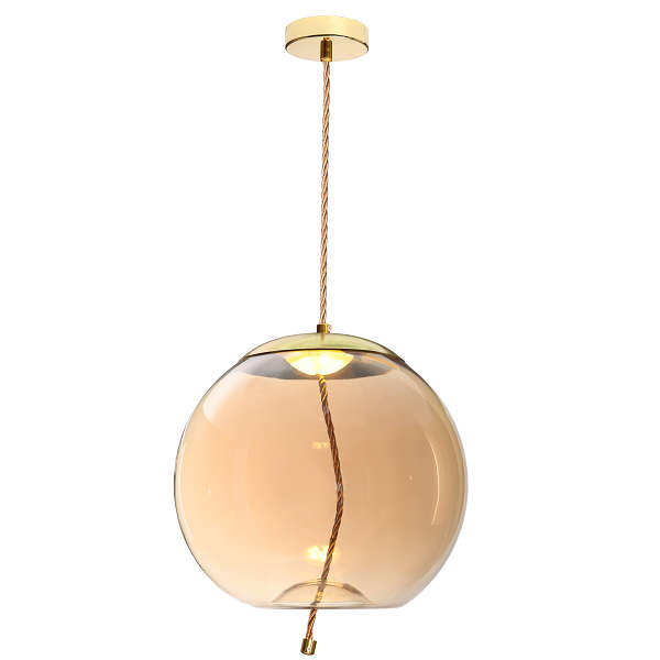 Amber Orb & Rope Pendant Light