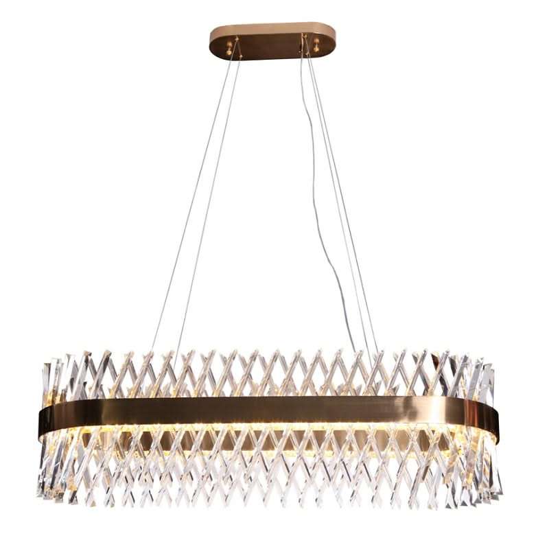 Oval & Gold Crystal Chandelier