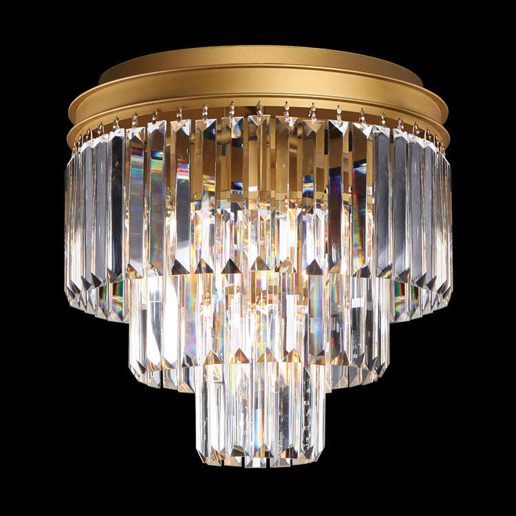 Satin Gold & Crystal Ceiling Fitting Aria