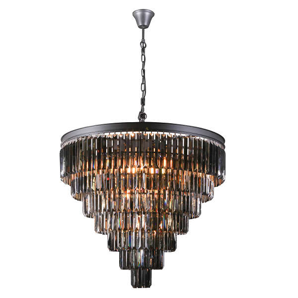 Charcoal Grey 7 Tier Crystal Chandelier