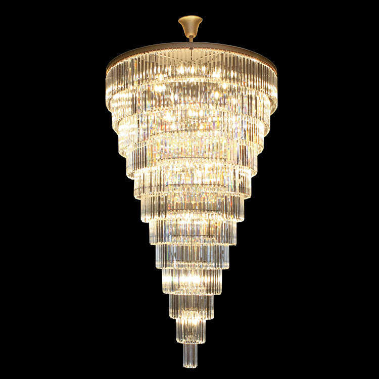 June Gold 12 Tier Gold & Crystal Chandelier