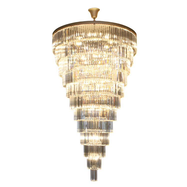 June Gold 12 Tier Gold & Crystal Chandelier
