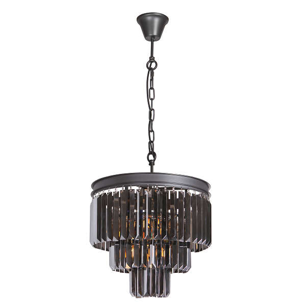 Charcoal Grey 3 Tier Crystal Chandelier