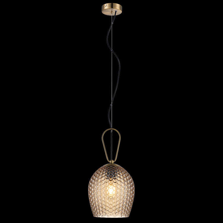 Cedar Amber Glass Pendant Light 230v IP20