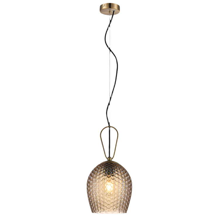 Cedar Amber Glass Pendant Light 230v IP20