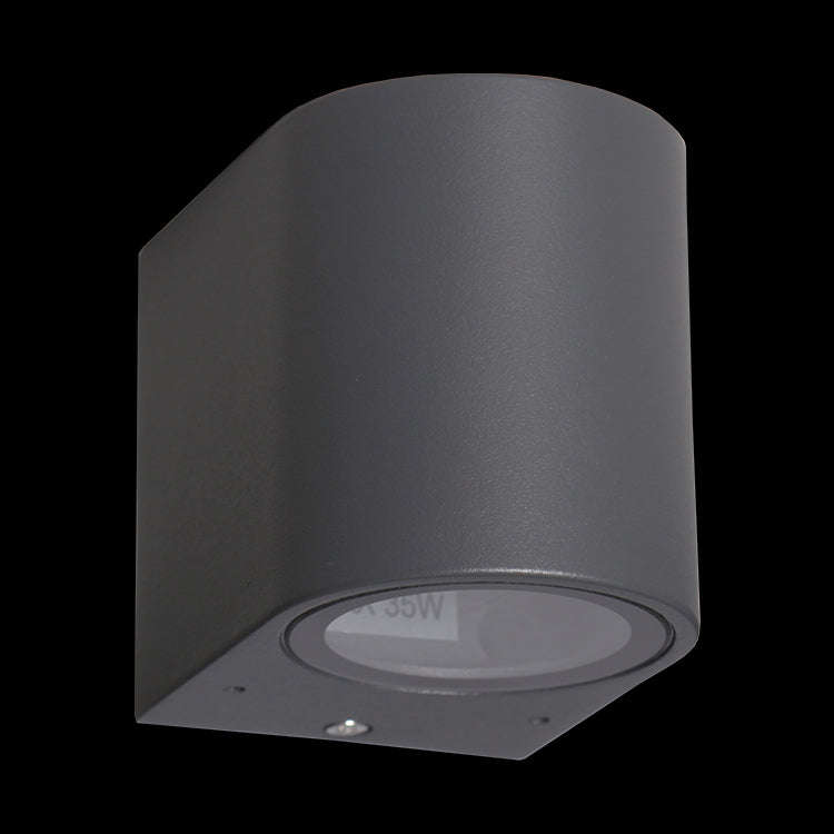 Round Dark Grey Outdoor Wall Light IP54 LED Compatible