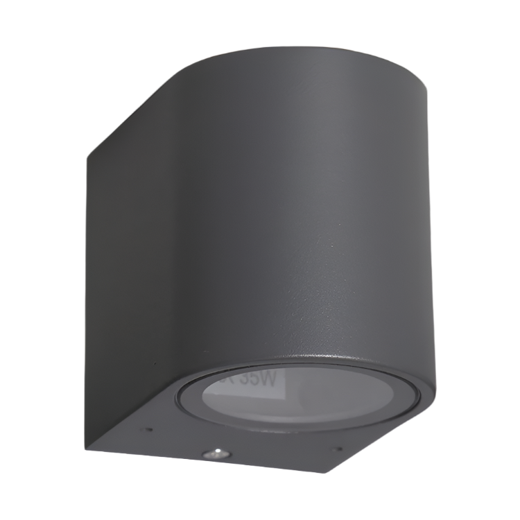 Round Dark Grey Outdoor Wall Light IP54 LED Compatible