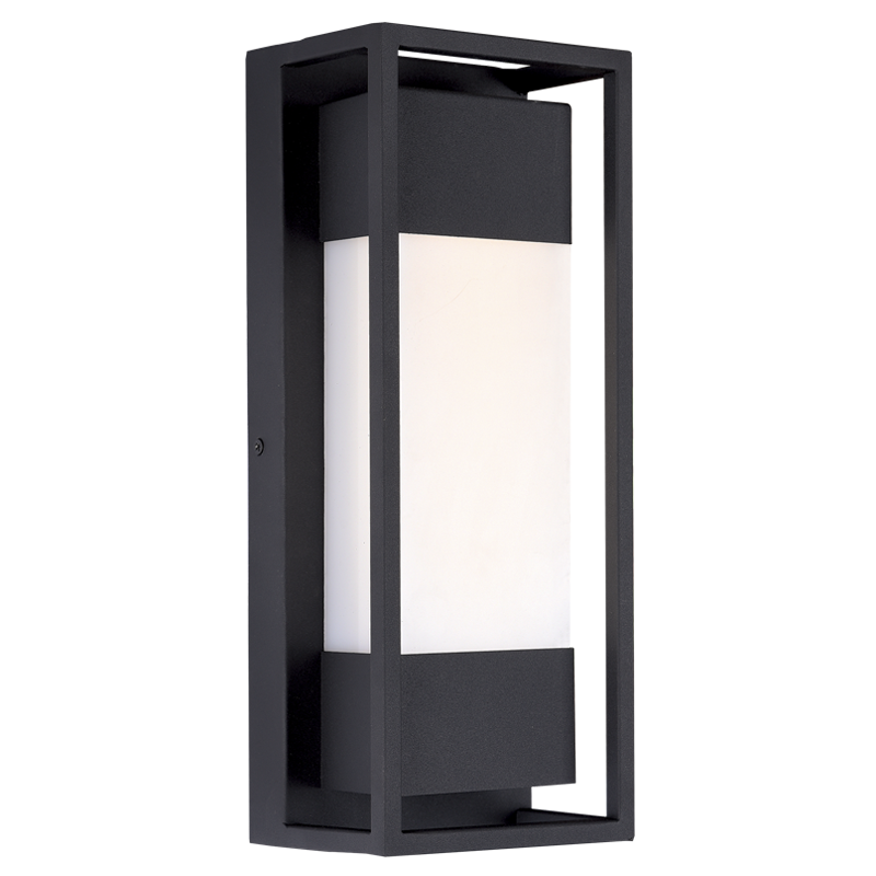 Alcatraz Textured Black Outdoor LED Wall Light