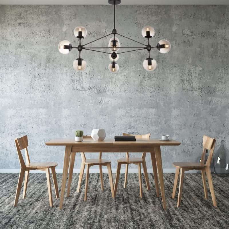 Span 10 Light Black & Amber Chandelier