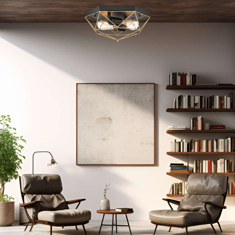 Prism Black & Gold Ceiling Light