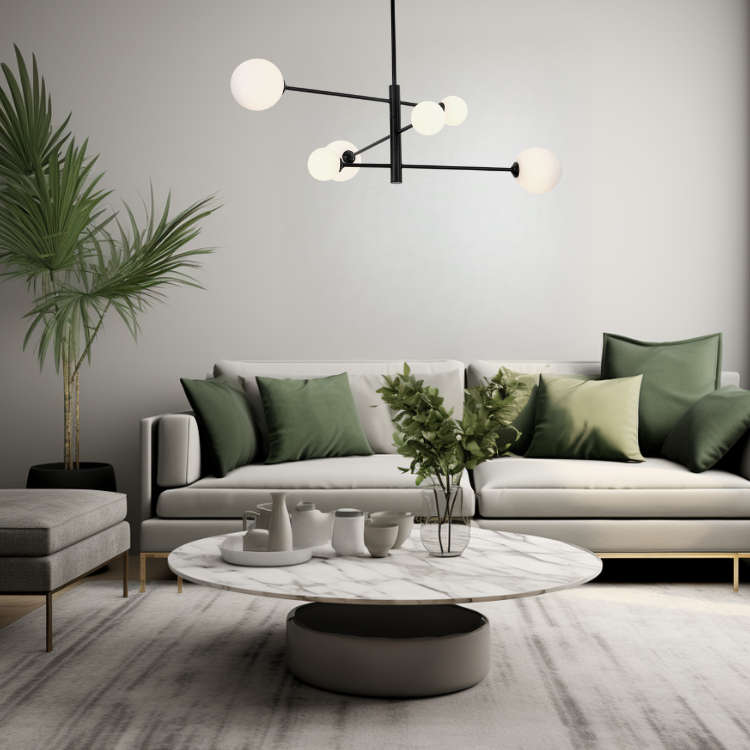 Leah 6 Light Black Pendant