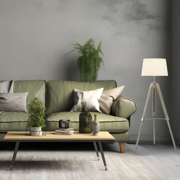 Arabella Wood & Chrome Floor Lamp