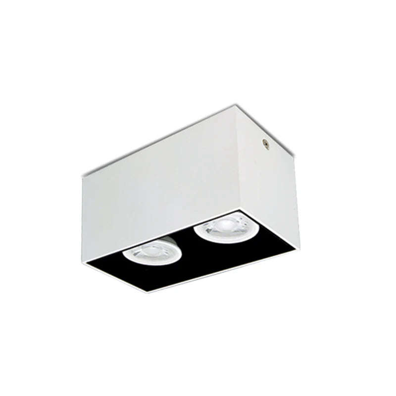 Spazio White LED Downlight 2 Light Rectangular