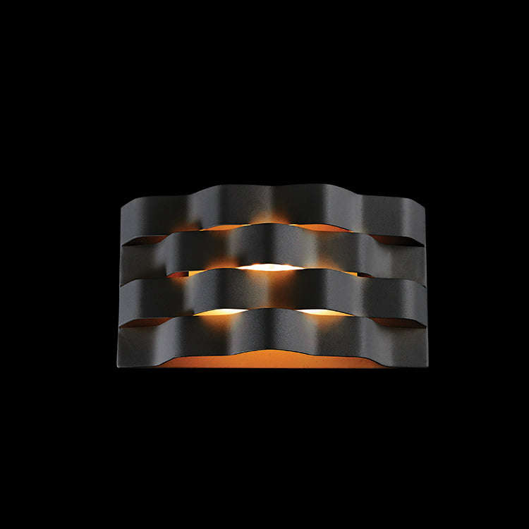 Medium Ripple Black LED Wall Light IP20