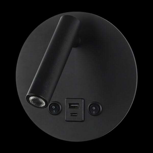 Black LED Reading Light with Backlight, USB & USB-C