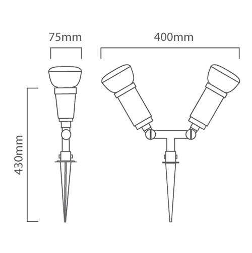 Garden Spike Outdoor - Dual E27