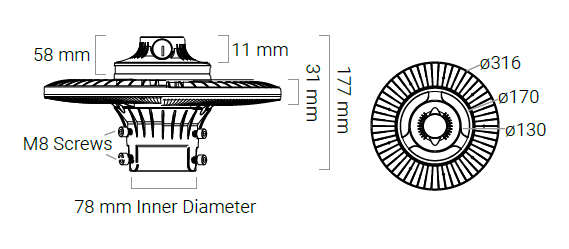 Orbit 60W LED Post Lamp
