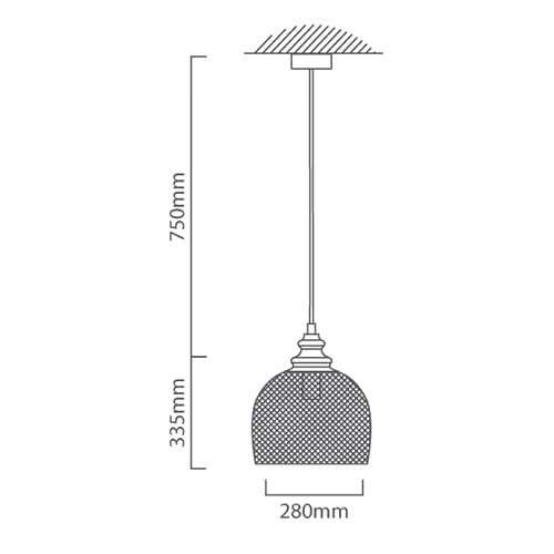 Straiton Copper Mesh Pendant Light