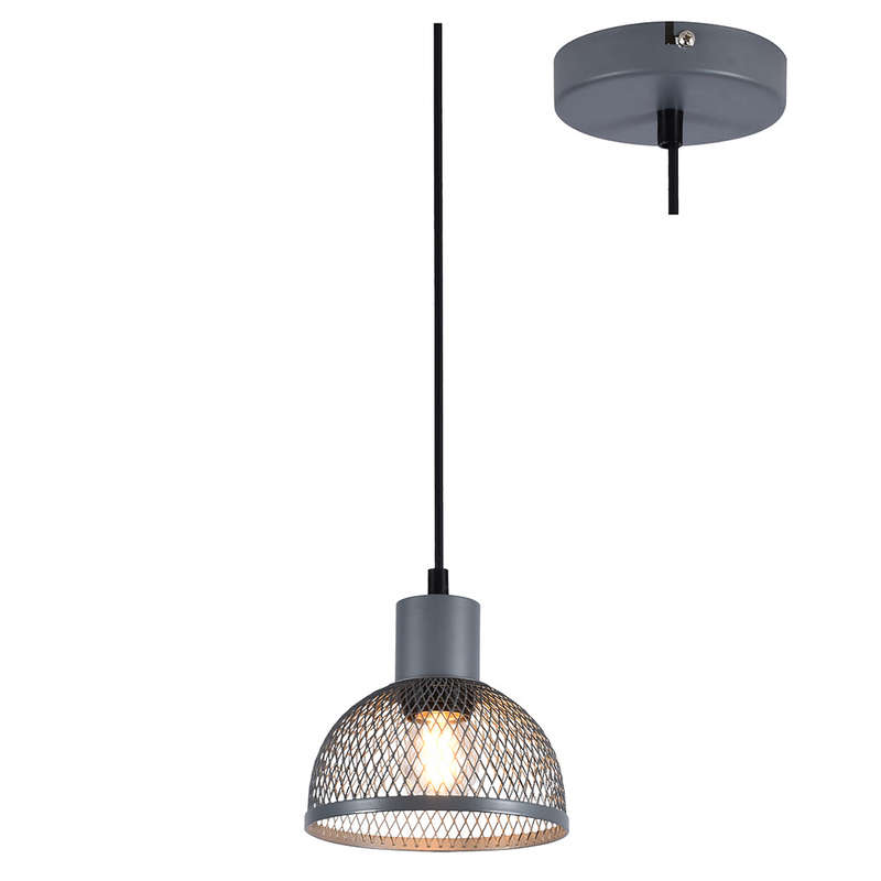 Mesh Pendant Light - Matt Black & Copper