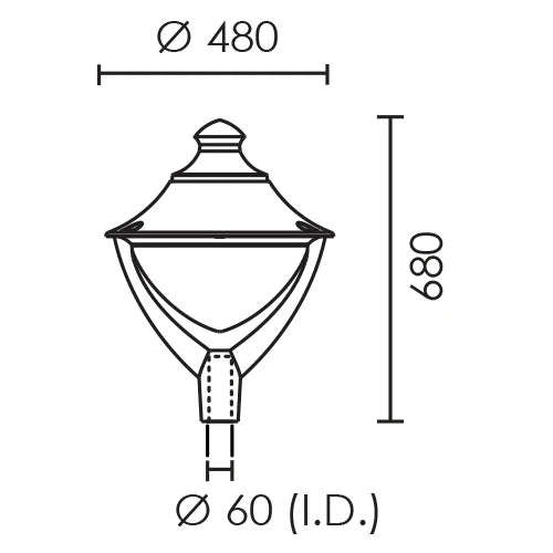Beppe Black LED Outdoor Post Light IP65 Coastal