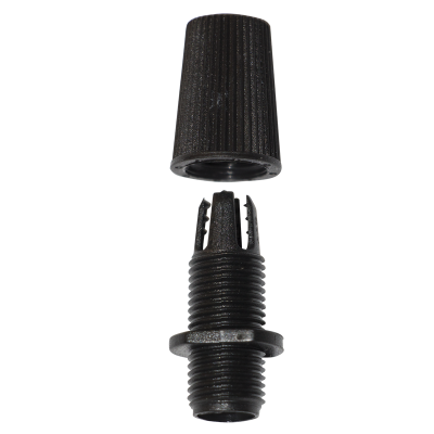 Black Female Cord Grip with Threaded Rod