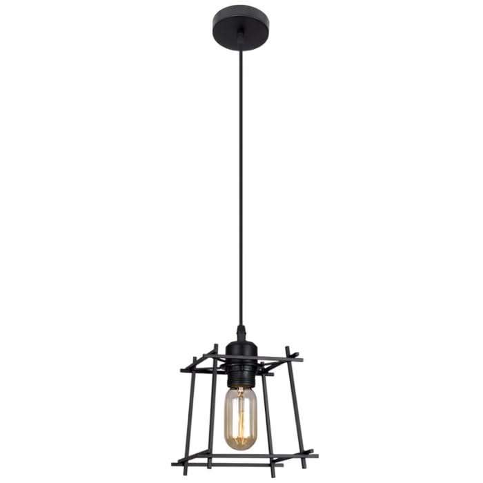 Bare Black Pendant Light