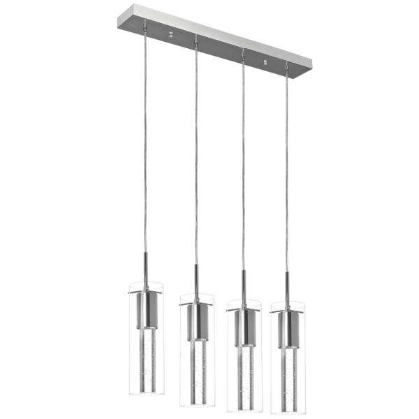 Chrome & Glass 4 Light Pendant