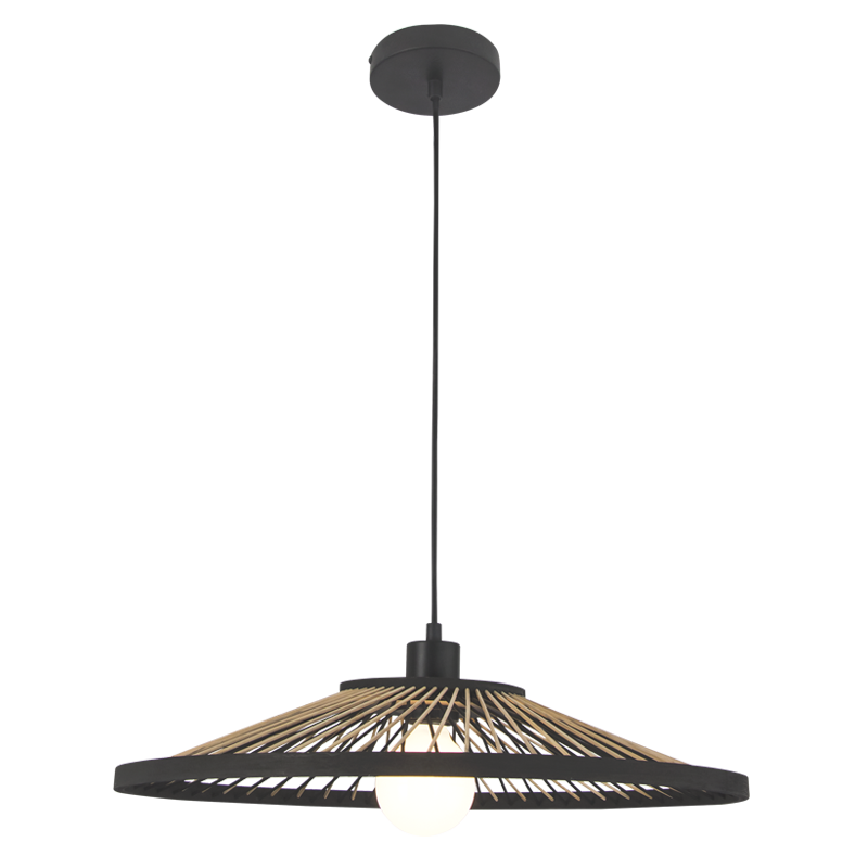 Hara Bamboo & Metal Pendant Light