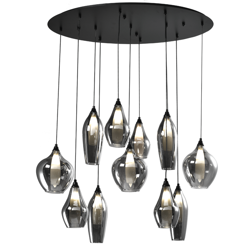 Hailo 11 Light Smoke Glass Pendant