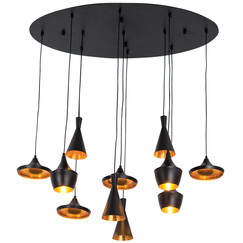 Skyfall 11 Light Black & Gold LED Pendant