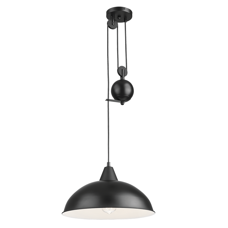 Colchester Black Pulley Pendant Light