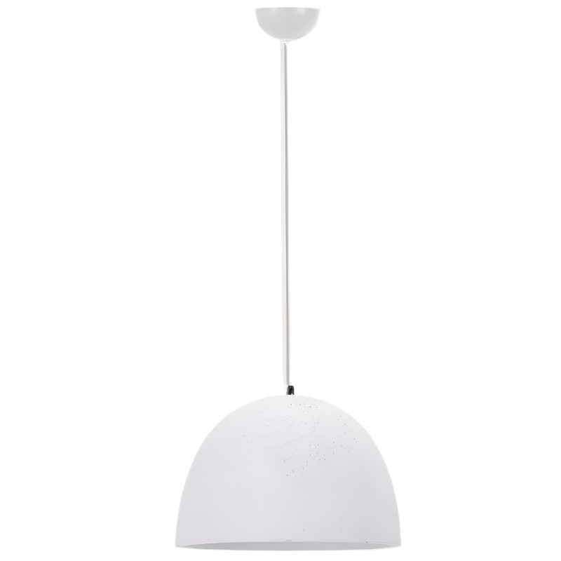 White Metal Pendant Light - Ceramic Shade