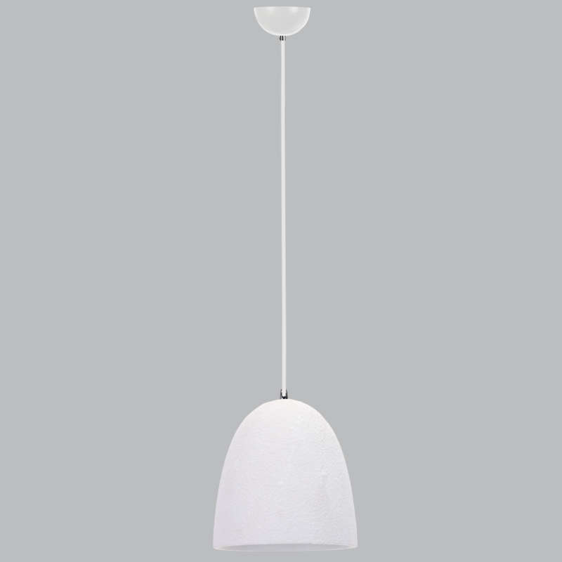 White Metal Pendant Light Ceramic Shade
