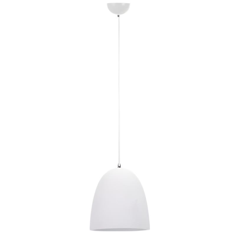 White Metal Pendant Light Ceramic Shade