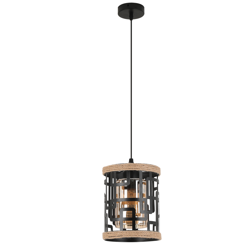 Zambe Metal & Rope Pendant Light