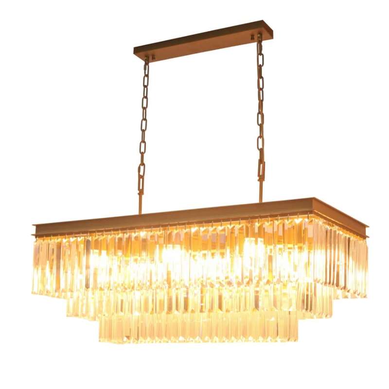 Angela Rectangular Gold Crustal Chandelier