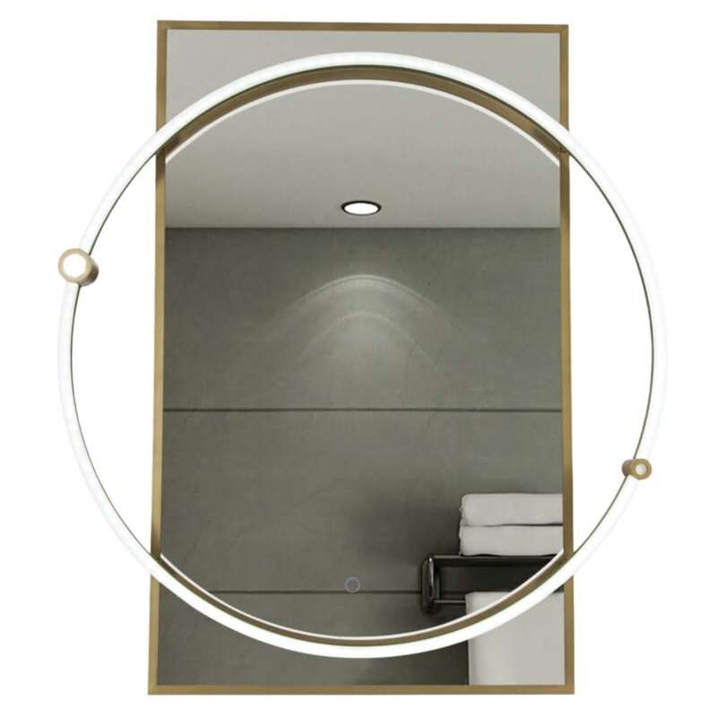 Binary Black or Brass LED Mirror