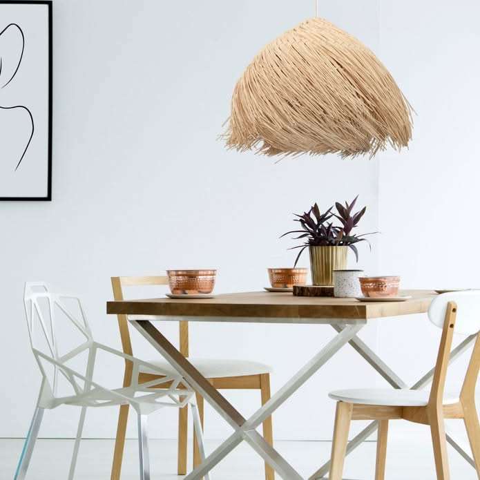 Feather Rattan Pendant Light