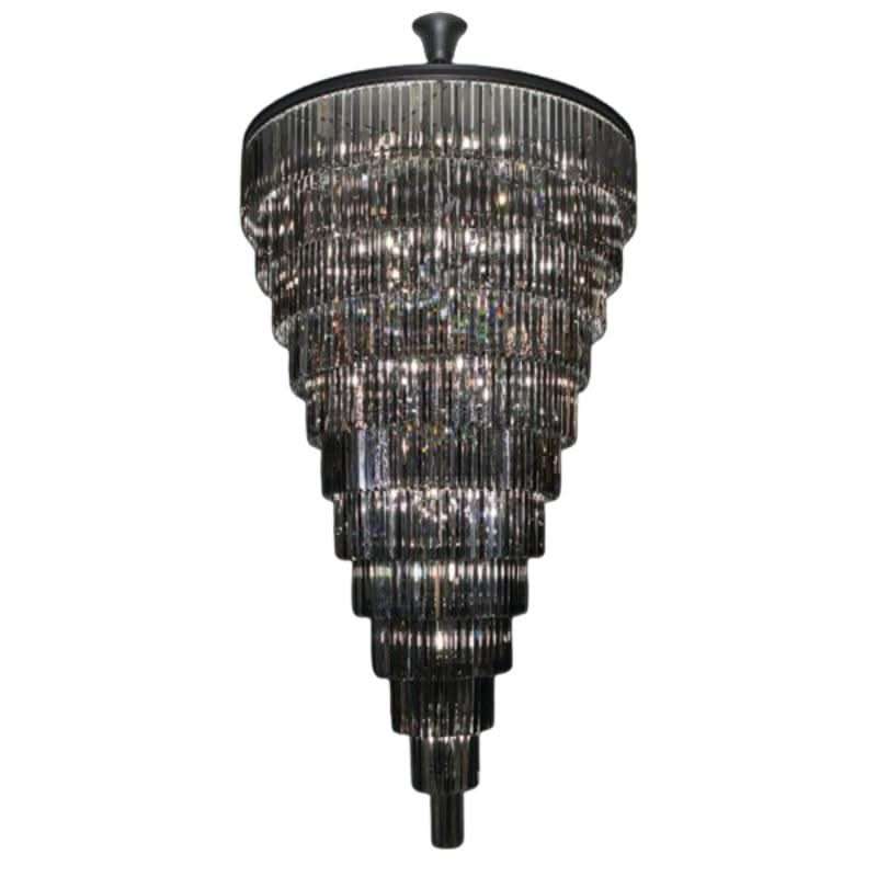 June Black 12 Tier Crystal Chandelier