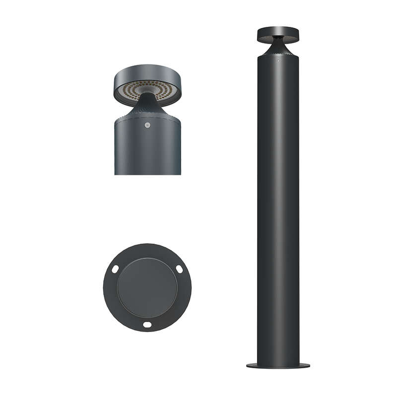 12W Fuji IP65 4CCT Surface Mount Bollard - Round