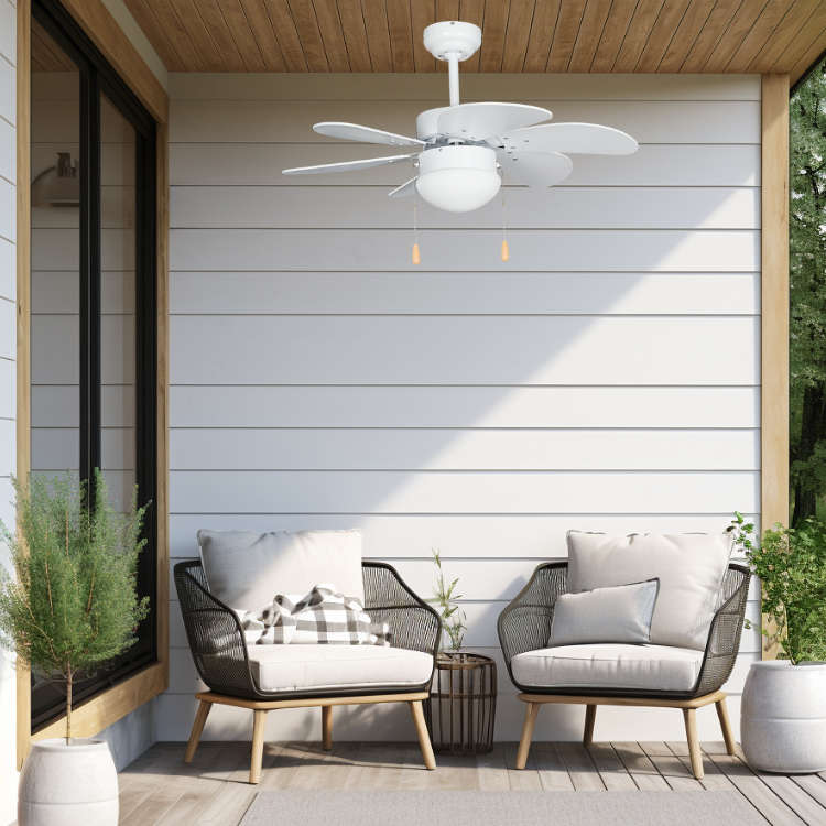 6 Blade White Ceiling Fan