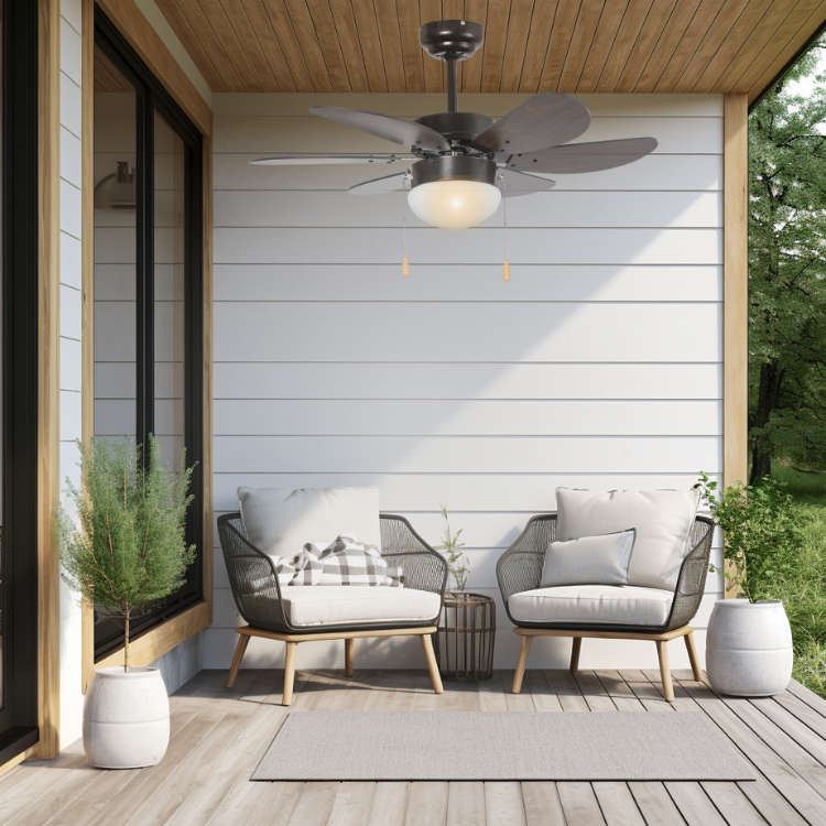 6 Blade Black Ceiling Fan