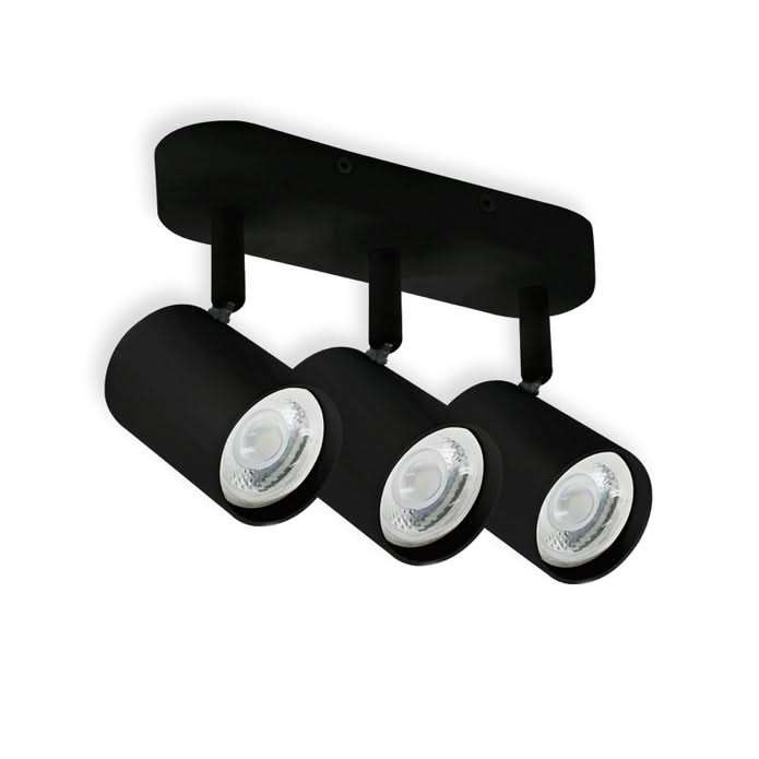 Black Pulse 3 Light Adjustable Spotlight (Spazio)