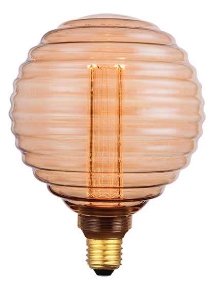 Decorative LED Bulb - G125 Horizontal Ribbed Filament Bulb